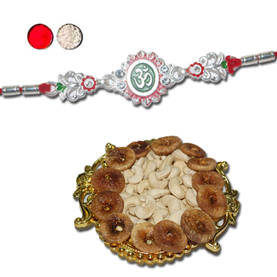 "Rakhi - SIL-6020 A (Single Rakhi), Dryfruit Thali - code RD400 - Click here to View more details about this Product